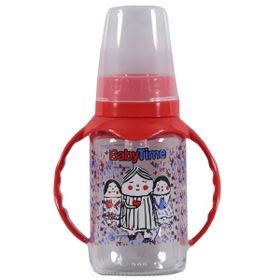 Baby Time Silikon Kiraz Uçlu Kulplu 125 ml Cam Biberon