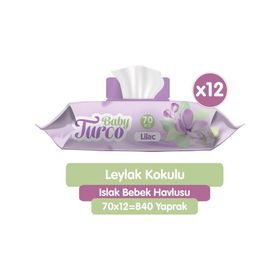Baby Turco 12 x 70 Adet Leylak Kokulu Islak Bebek Havlusu
