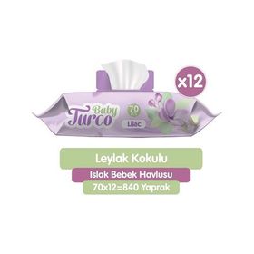 Baby Turco 12 x 70 Adet Leylak Kokulu Islak Bebek Havlusu
