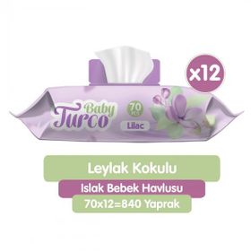 Baby Turco 12 x 70 Adet Leylak Kokulu Islak Bebek Havlusu