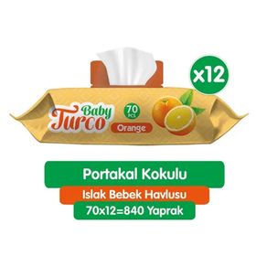 Baby Turco 12x70'li Portakal Kokulu Islak Mendil