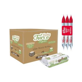 Baby Turco 12x90 Yaprak Alkolsüz Islak Bebek Havlusu