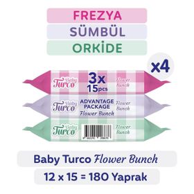 Baby Turco 15'li Flower Bunch Cep Mendili (12 adet)