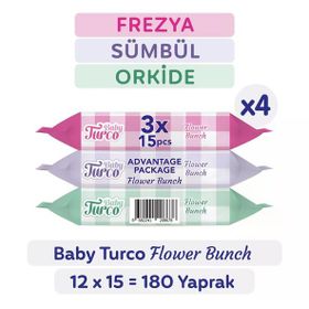 Baby Turco 15'li Flower Bunch Cep Mendili (12 adet)