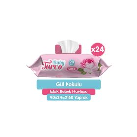 Baby Turco 24x90 Yaprak Islak Bebek Havlusu