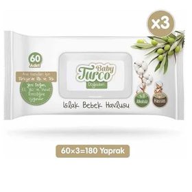 Baby Turco 3x60 Adet Doğadan Islak Havlu