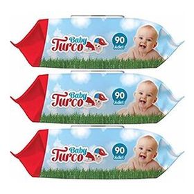 Baby Turco 3x90 Yaprak Doğadan Islak Bebek Havlusu