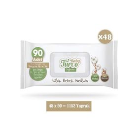 Baby Turco 48x90 Yaprak Doğadan Islak Bebek Havlusu
