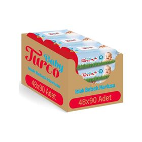 Baby Turco 48x90 Yaprak Doğadan Islak Bebek Havlusu