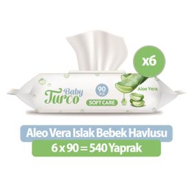 Baby Turco 6x90'lı Softcare Aloe Vera Islak Bebek Havlusu