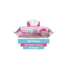 Baby Turco 90 Yaprak Gül Kokulu Islak Havlu
