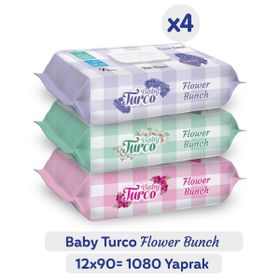 Baby Turco 90'lı Çiçek Demeti Islak Mendil
