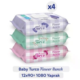 Baby Turco 90'lı Flower Bunch Islak Havlu