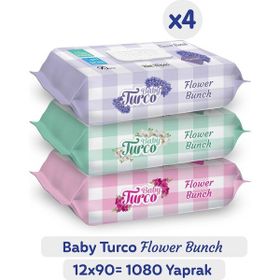 Baby Turco 90'lı Flower Bunch Islak Havlu