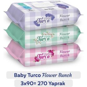 Baby Turco 90'lı Flower Bunch Islak Havlu