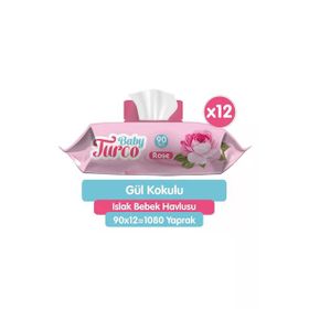 Baby Turco 90'lı Gül Kokulu Islak Bebek Havlusu