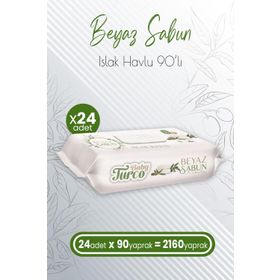 Baby Turco Beyaz Sabun Kokulu 24x90 Adet Islak Bebek Havlusu