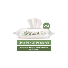 Baby Turco Beyaz Sabun Kokulu 24x90 Adet Islak Havlusu