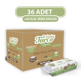 Baby Turco Doğadan 36x60 Adet Yenidoğan Islak Bebek Havlusu