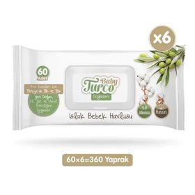 Baby Turco Doğadan 6x60'lı Islak Bebek Havlusu
