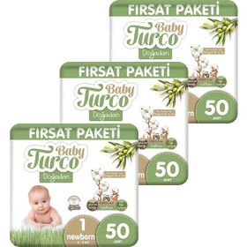 Baby Turco Doğadan No:1 Yenidoğan 150 Adet Bebek Bezi