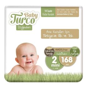 Baby Turco Doğadan No:2 Mini 168 Adet Bebek Bezi