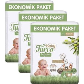 Baby Turco Doğadan No:2 Mini 204 Adet Bebek Bezi