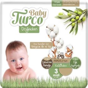 Baby Turco Doğadan No:3 Midi 21 Adet Bebek Bezi
