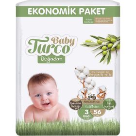 Baby Turco Doğadan No:3 Midi 56 Adet Bebek Bezi