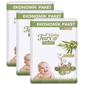 Baby Turco Doğadan No:4 Maxi 144 Adet Bebek Bezi