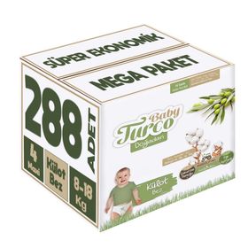 Baby Turco Doğadan No:4 Maxi 288 Adet Külot Bebek Bezi