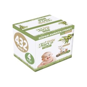 Baby Turco Doğadan No:4 Maxi 432 Adet Bebek Bezi