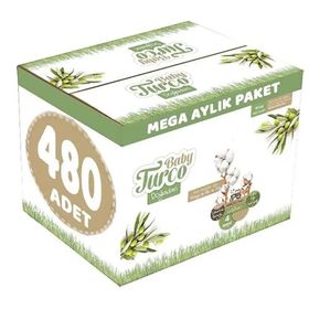 Baby Turco Doğadan No:4 Maxi 480 Adet Bebek Bezi