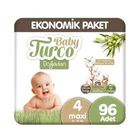 Baby Turco Doğadan No:4 Maxi 96 Adet Bebek Bezi