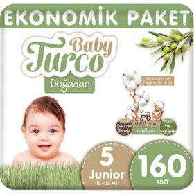 Baby Turco Doğadan No:5 Junior 160 Adet Bebek Bezi