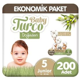 Baby Turco Doğadan No:5 Junior 200 Adet Bebek Bezi