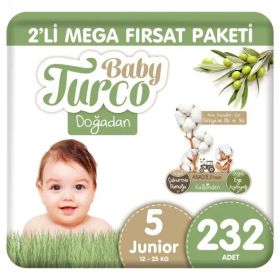 Baby Turco Doğadan No:5 Junior 232 Adet Bebek Bezi