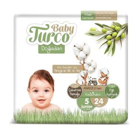 Baby Turco Doğadan No:5 Junior 24 Adet Bebek Bezi