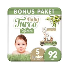 Baby Turco Doğadan No:5 Junior 92 Adet Bebek Bezi