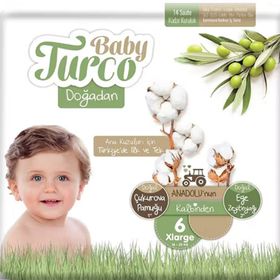 Baby Turco Doğadan No:6 Xlarge 124 Adet Bebek Bezi