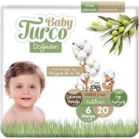 Baby Turco Doğadan No:6 Xlarge 20 Adet Bebek Bezi