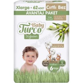 Baby Turco Doğadan No:6 XLarge 310 Adet Bebek Bezi