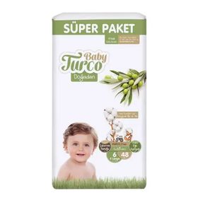 Baby Turco Doğadan No:6 Xlarge 48 Adet Bebek Bezi