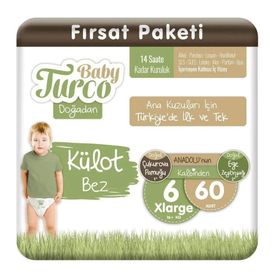 Baby Turco Doğadan No:6 Xlarge 60 Adet Külot Bebek Bezi