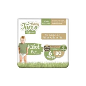 Baby Turco Doğadan No:6 Xlarge 80 Adet Külot Bebek Bezi