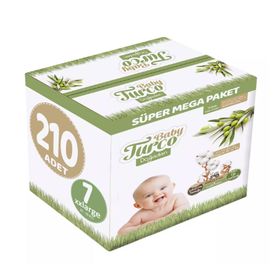 Baby Turco Doğadan No:7 XXLarge 210 Adet Bebek Bezi
