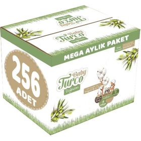 Baby Turco Doğadan No:7 XXLarge 256 Adet Bebek Bezi