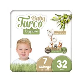 Baby Turco Doğadan No:7 XXLarge 32 Adet Bebek Bezi