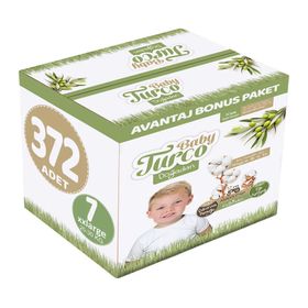 Baby Turco Doğadan No:7 XXLarge 372 Adet Bebek Bezi