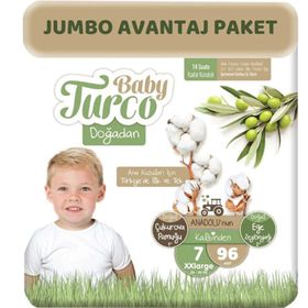 Baby Turco Doğadan No:7 XXLarge 96 Adet Bebek Bezi